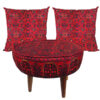 Traditional Velvet Footstool & Cushions Set Inspired by Persian Art