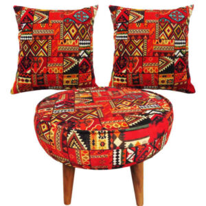 Persian Footstool Pouf Kilim Design & Cushion FA4