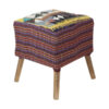 Authentic Kilim Footstool with the Origin Iran Handcrafted 70119