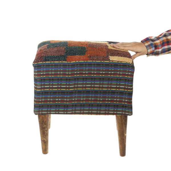 Handmade Persian Kilim Footstool Pouf 98001