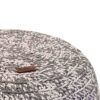 Round Knitted Pouffe Gray Color