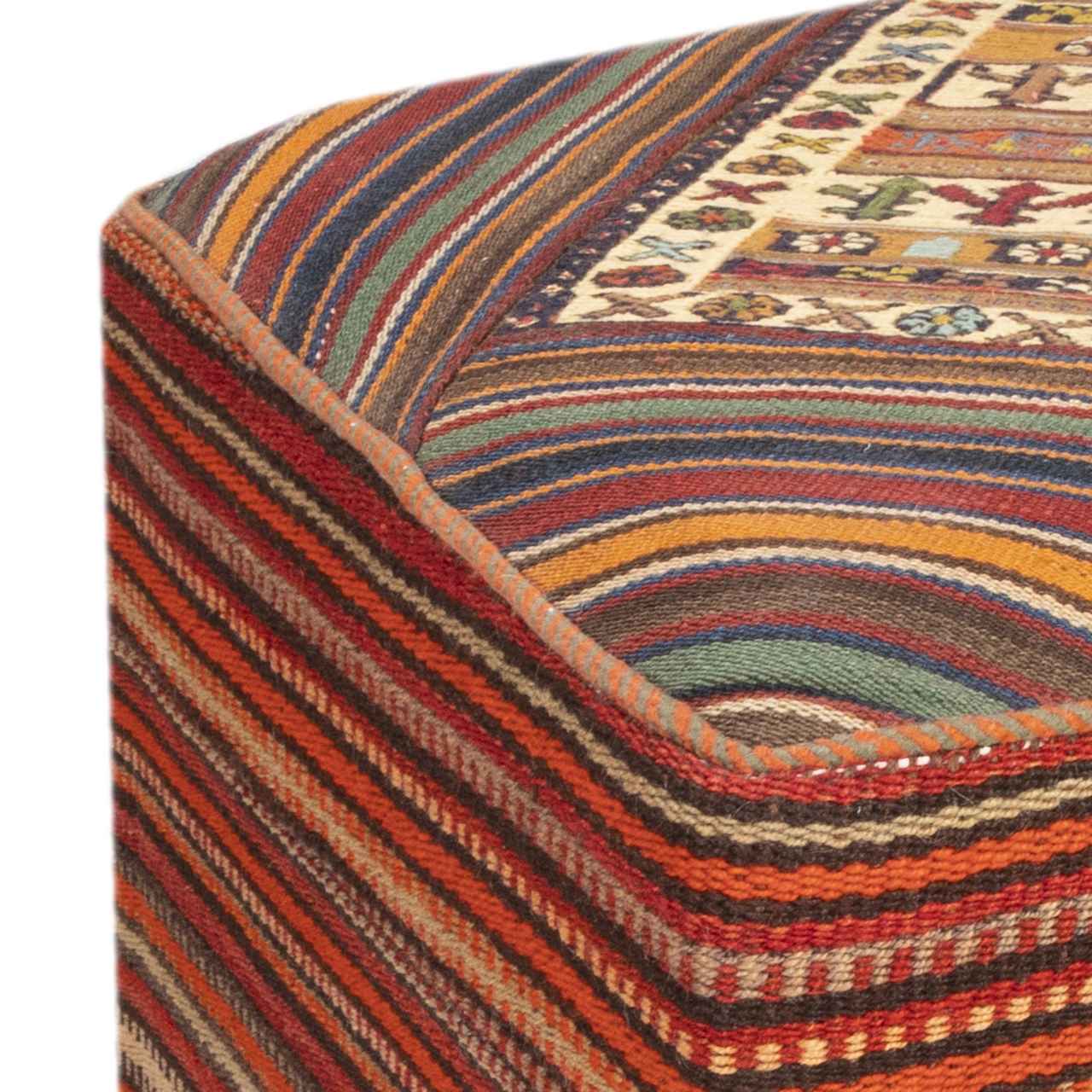 Authentic Ottoman Kilim Pouf with the Origin Iran Handcrafted AP406