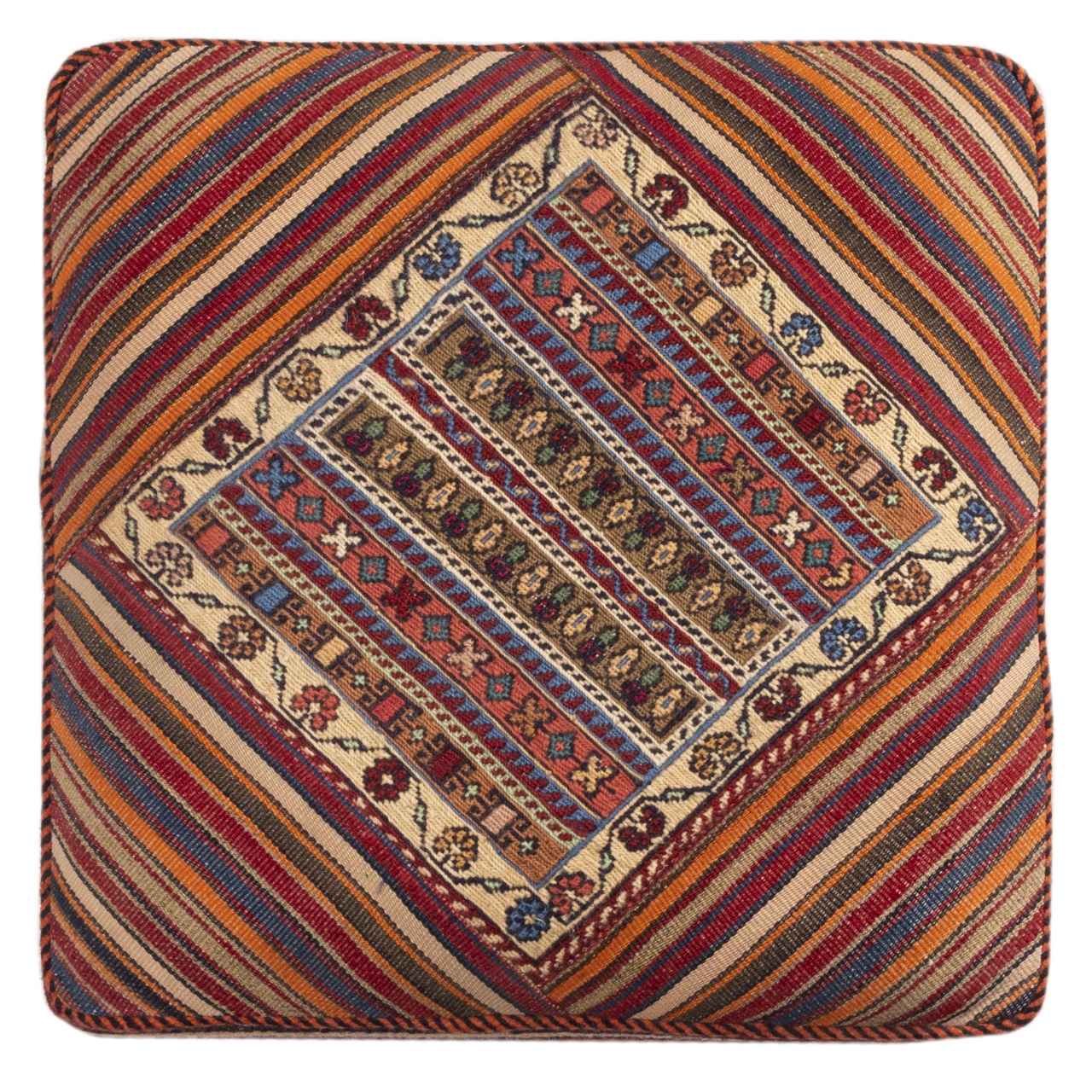 Ottoman Kilim Pouf with the Origin Iran Handcrafted AP