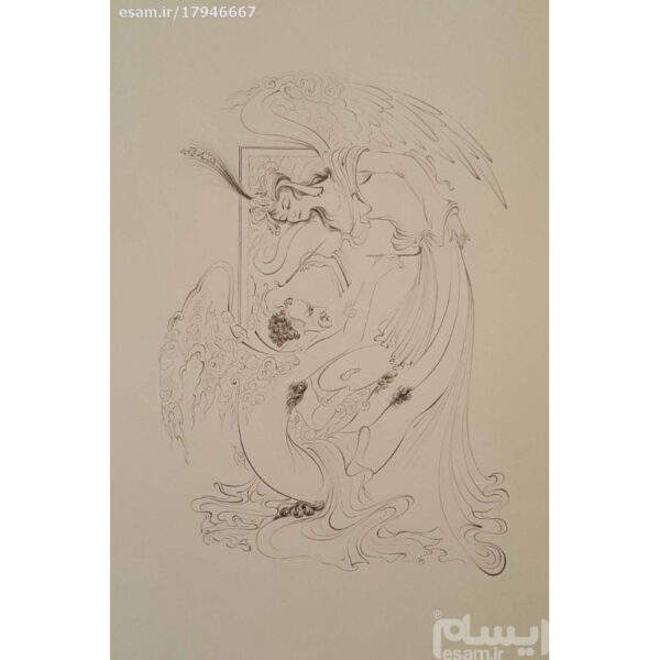 Original Persian Miniature Art Painting: Watercolor - Angel and Demon