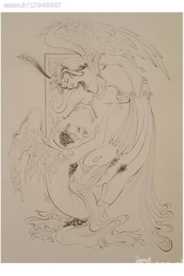 Original Persian Miniature Art Painting: Watercolor – Angel and Demon