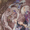 Hand-Knotted Persian Wall Hanging Rug from Tabriz Depicting Sobghahi Miniature