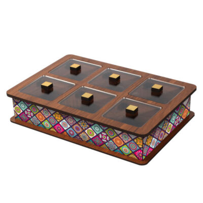 Wooden Tea Bag Organizer Box with Chests Kheshti