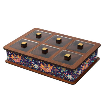 Wooden Tea Bag Organizer Box with Chest 6052