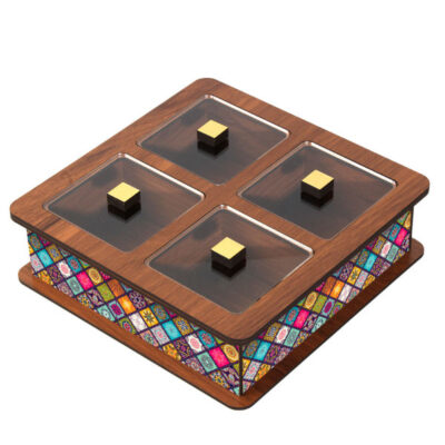 Wooden Tea Bag Organizer Box with Chest