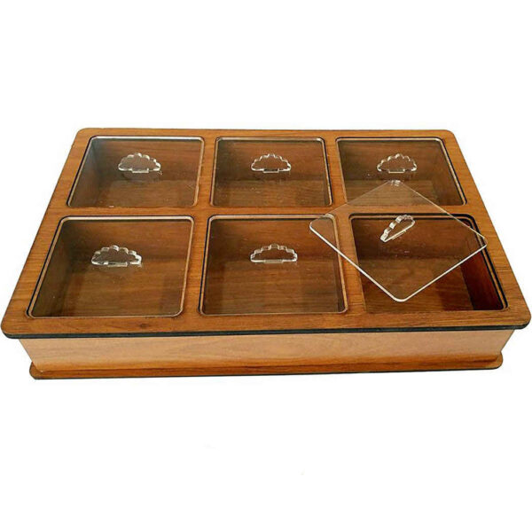 Handcrafted Wooden Tea Organizer – Chest Design 613