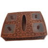 Toranj Design Wooden Tissue Box & Tea Organizer Combo