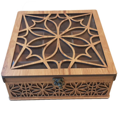 Wooden Tea Bag Organizer Box with Chests CH24