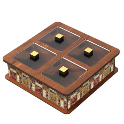 Wooden Tea Bag Organizer Box with Chests 6029