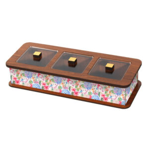 Wooden Tea Bag Organizer Box with Chests 7031