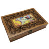 Miniature Art-Inspired Persian Wooden Tea Organizer with Chests