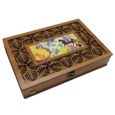 Persian Wooden Tea Bag Organizer Box with Chests Miniature