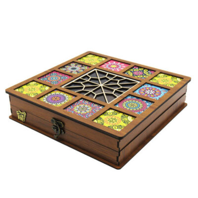 Wooden Tea Bag Organizer Box with Chest LB042