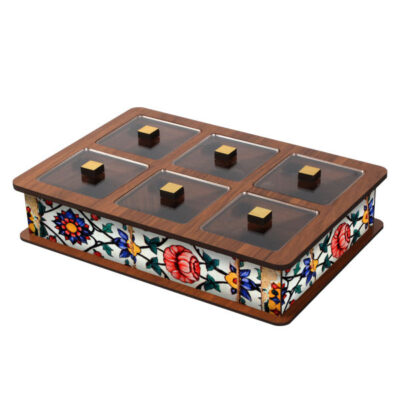 Wooden Tea Bag Organizer Box with Chest 6045