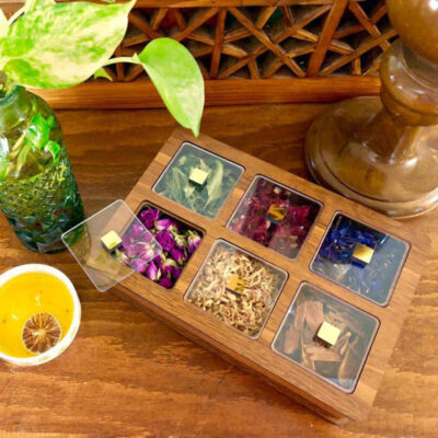 Slimi Edition Wooden Tea Bag Box with Storage Chests