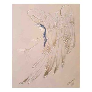 Original Persian Miniature Art Painting: Watercolor – Angel Callers
