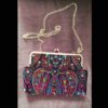 Embroidered Clutch Handbag with Paisley Pattern