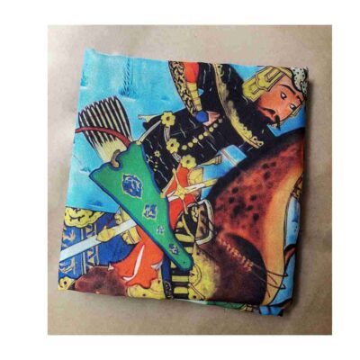 Persian Silk Neck Scarf for Women Luxe and Vibrant Shahnameh Karzar