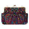Embroidered Clutch Handbag with Paisley Pattern
