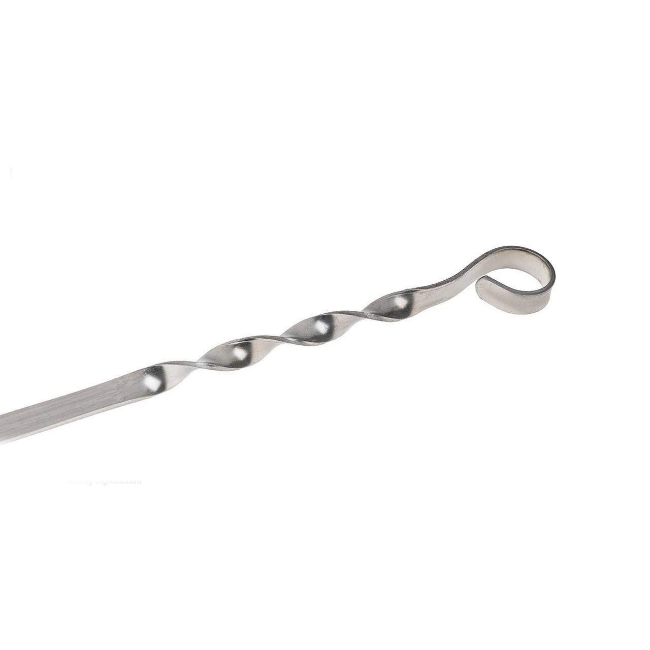 Set of Six Flat & Twisted Skewers (60 cm) for Chicken Kebab and Grilling