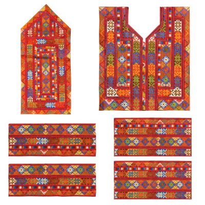 Handmade Balochi Embroidered Dress Panel – Classic Red