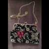 Embroidered Clutch Handbag with Floral Pattern - Tabasom