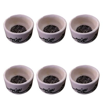 Set of 6 Decorative Persian Siah Ghalam Ceramic Bowl