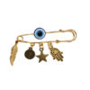 Evil Eye Safety Pin Brooch – Classic Protective Charm