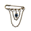 Blue Evil Eye Safety Pin Brooch – Protective Amulet