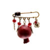 Pomegranate Safety Pin Brooch – Symbol of Fertility and Prosperity