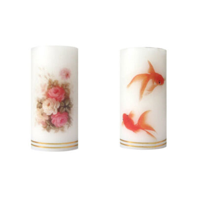 Haft-Sin Candles with Flower and Fishes Pattern – Great for Nowruz