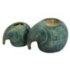Persian Pottery Candlestick Handmade with Artisan Elegance Elephant (2x)