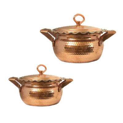 Persian Copper Stock Pot – Traditional Cooking Model D556, Set of 2