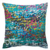 Persian Calligraphy Velvet Cushion Covers Blue (Set of 2)