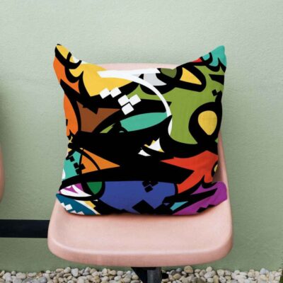 Persian Velvet Cushion Cover – Calligraphy C503 Design (Set of 2)