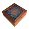Wooden Box for Gift Giving with Persian Inspired Pattern Minakari