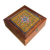 Wooden Box for Gift Giving with Persian Inspired Pattern Tile