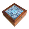 Wooden Box for Gift Giving with Persian Inspired Pattern Tile