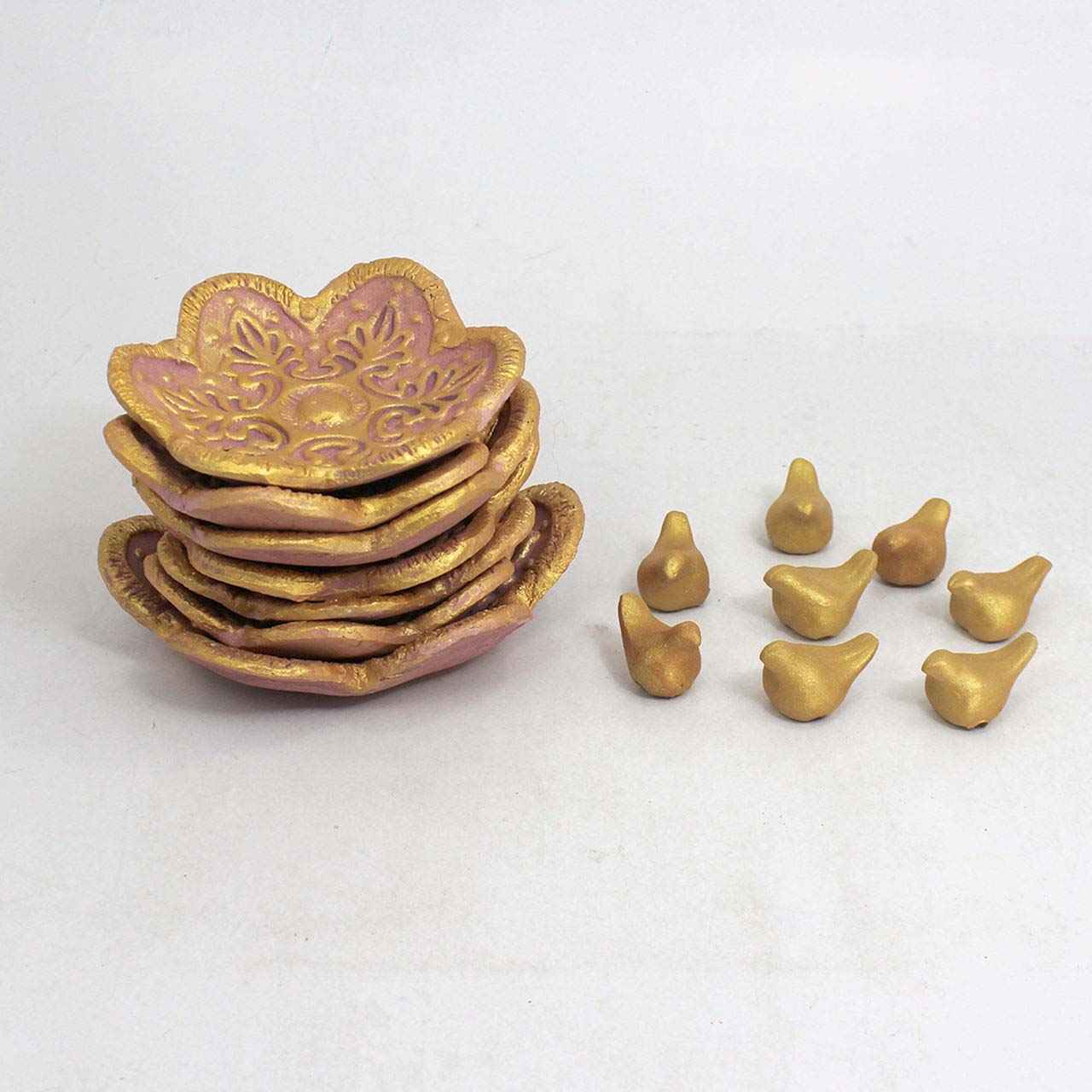 Elegant Pottery Haft-sin Set for Nowruz Persian New Year Nakhl