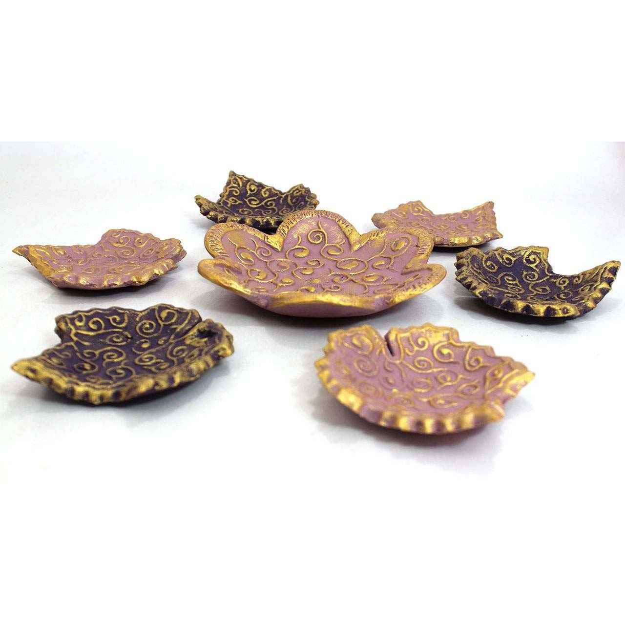 Elegant Pottery Haft-sin Set for Nowruz Persian New Year Leaf