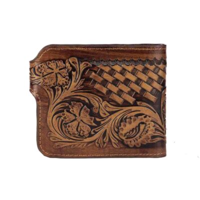 Persian Leather Bifold Wallet for Men with Anil Design