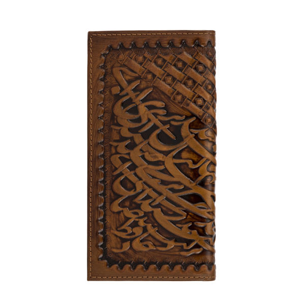 Persian Leather Long Wallet with Calligraphy