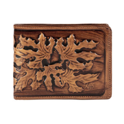 Persian Leather Bifold Wallet for Men with Afra Design