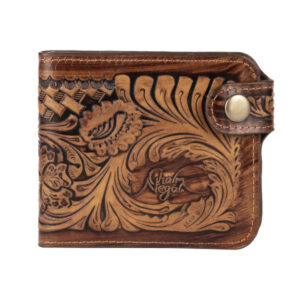 Persian Leather Bifold Wallet for Men with Anil Design