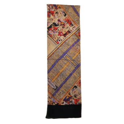Persian Silk Neck Scarf for Women Luxe and Vibrant Shahnameh