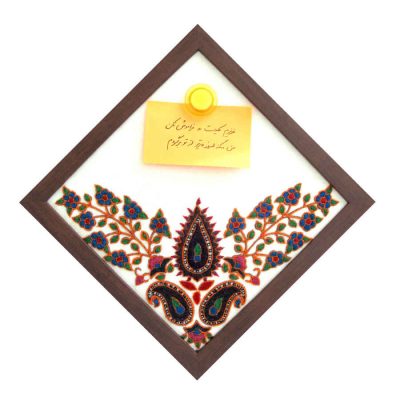 Persian Embroidered Tapestry Wall Hanging – Framed Floral Textile Art